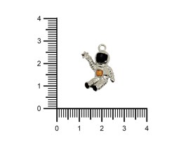 Dije Esmaltado Astronauta Plateado x 5 Unidades